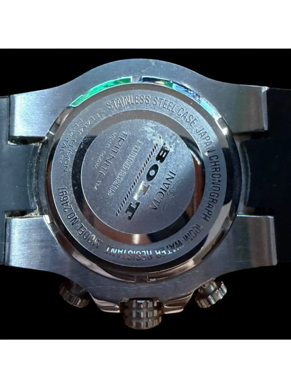 Invicta Bolt 24691 Chronograph Men's Watch Stainless Steel Black Rubber Strap